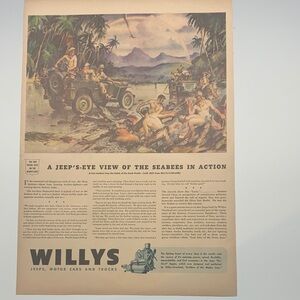 Vintage Life Magazine January 17, 1944 A Willy Jeep’s-Eye view of the Seabees.